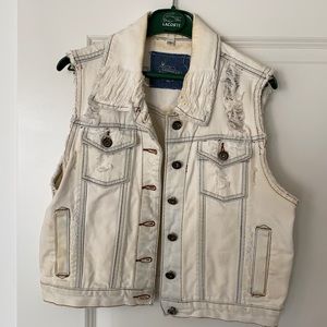 distressed denim jacket. Size S